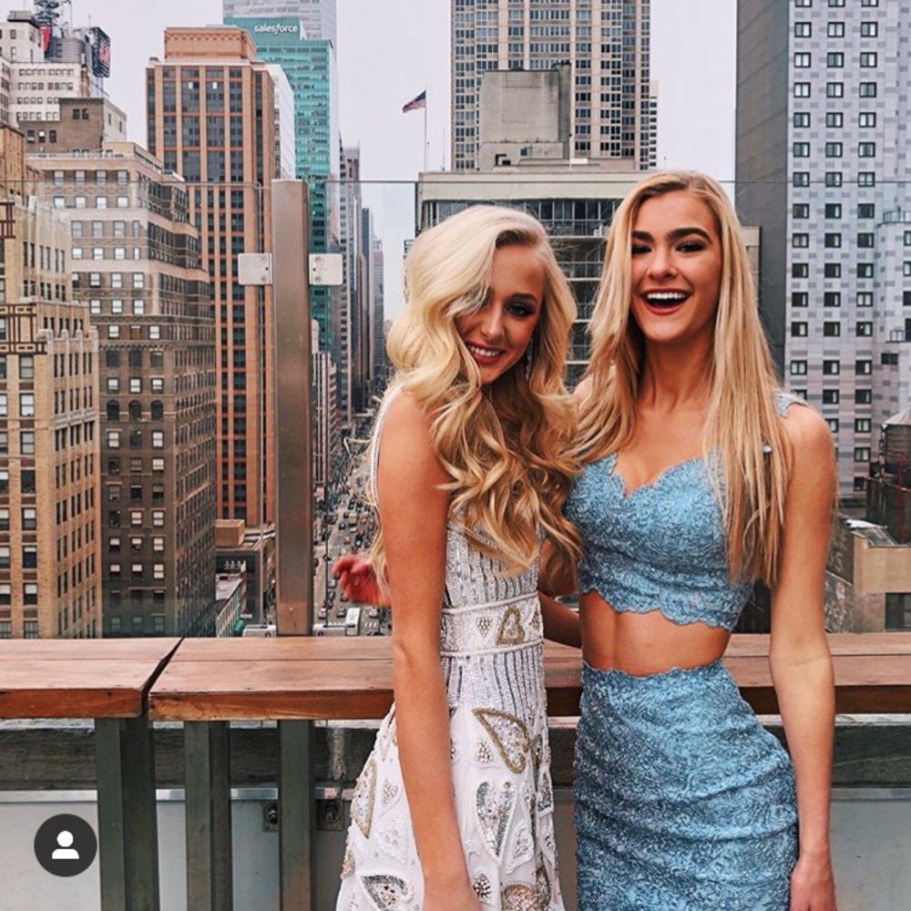 Sherri Hill Light Blue Two Piece Homecoming Dress